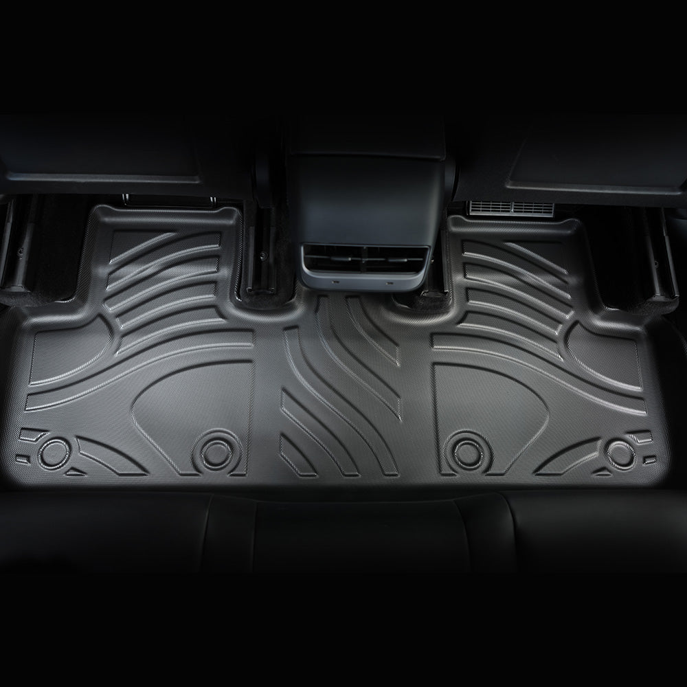 MKR All-Weather TPE Floor Mats For Tesla Model Y 2021-2022 - Waterproof, Anti-Slip, Full Coverage Car Floor Liners 6 PCS Set