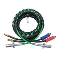 12FT Semi Truck Air Lines Kit With 2PCS Glad Hands, 3-in-1 Air Hoses  7 Way ABS Electric Power Line, With 2PCS Gladhand Handles, 4PCS Seals And Tender Spring Kit For Semi Truck Trailer Tractor