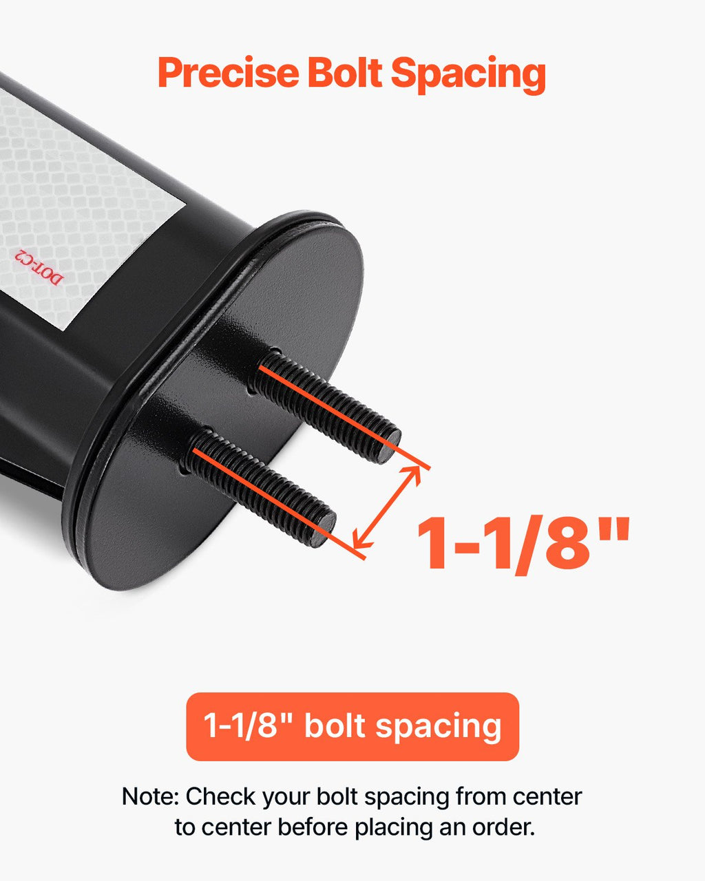 Angled Spring Loaded Mud Flap Hangers, 1-1/8" Bolt Spacing Mudflap Hangers For Semi Trucks, 1 Pair Heavy Duty Semi Truck Mud Flap Hanger Set With Reflective Strips, Black