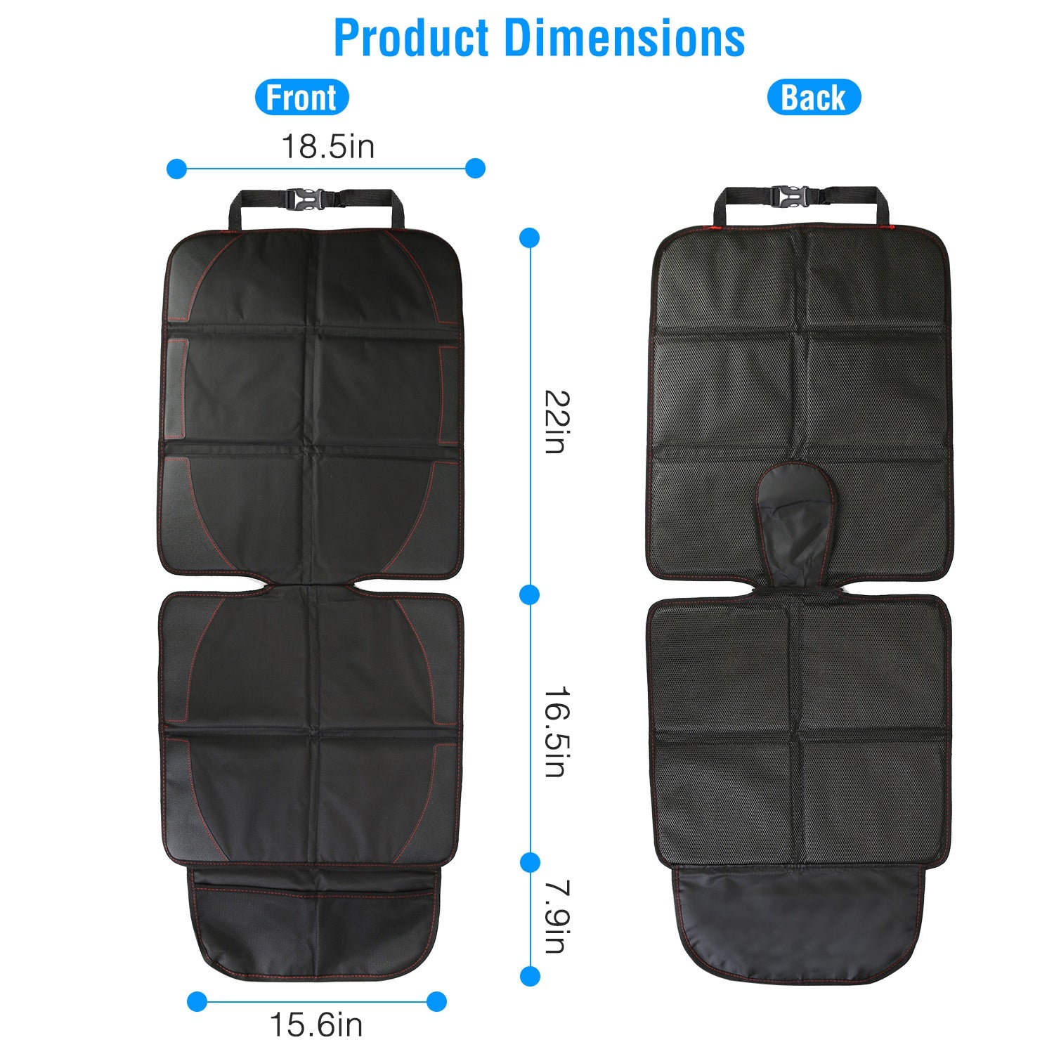 2 Packs Car Seat Protector Cushion Mat Pad With Thick Padding Protector For Child Baby Car Seat Mesh Pockets