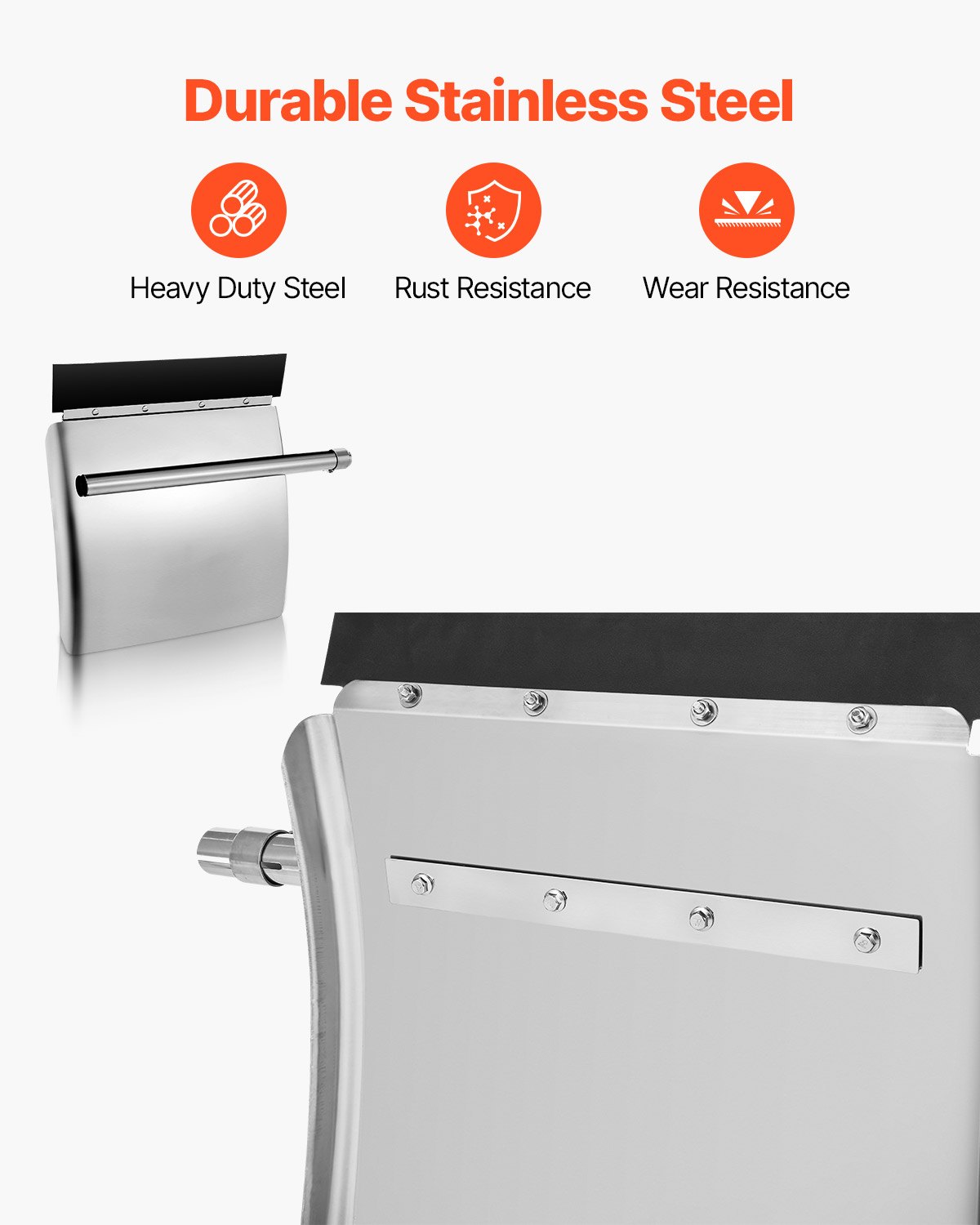 Stainless Steel Quarter Fenders For Semi Trucks, 24" X 24" Semi Truck Fenders With Tube Bracket And Mounting Hardware, 1 Pair Right & Left Quarter Fender Set, Fit For Freightliner, Peterbilt