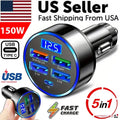 5 USB Port Super Fast Car Charger Adapter For Android Cell Phone